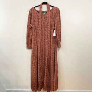 Last Chance! New Parterre Dorothea Cotton Maxi Shirtdress Rhubarb Large $290